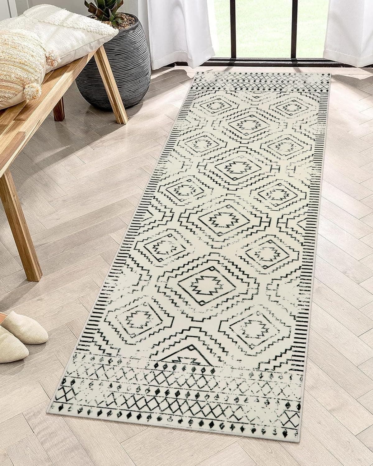 Wonnitar Moroccan Washable 2x6 Runner Rug