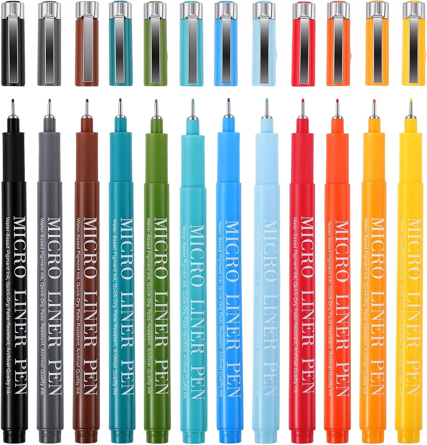 Thboxes Colored Fineliner Pens, Set of 12 Colors Micron Fineliner Pens, Micro Pen Sizes-Ideal for Manga, Sketching, Comic Outlining, Anime,Technical Drawing Art Supplies