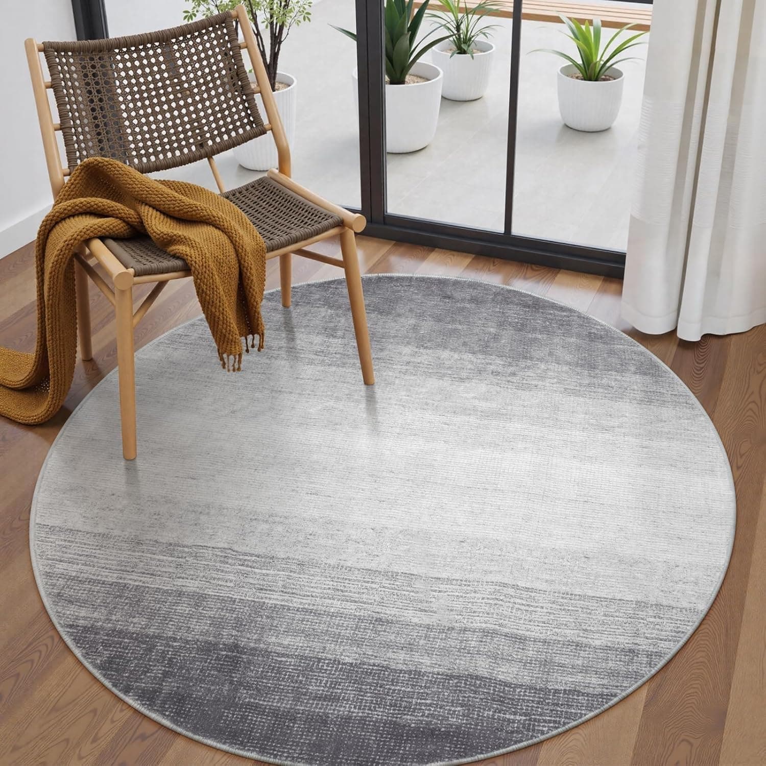Wonnitar Modern Ombre Round Rug 4ft
