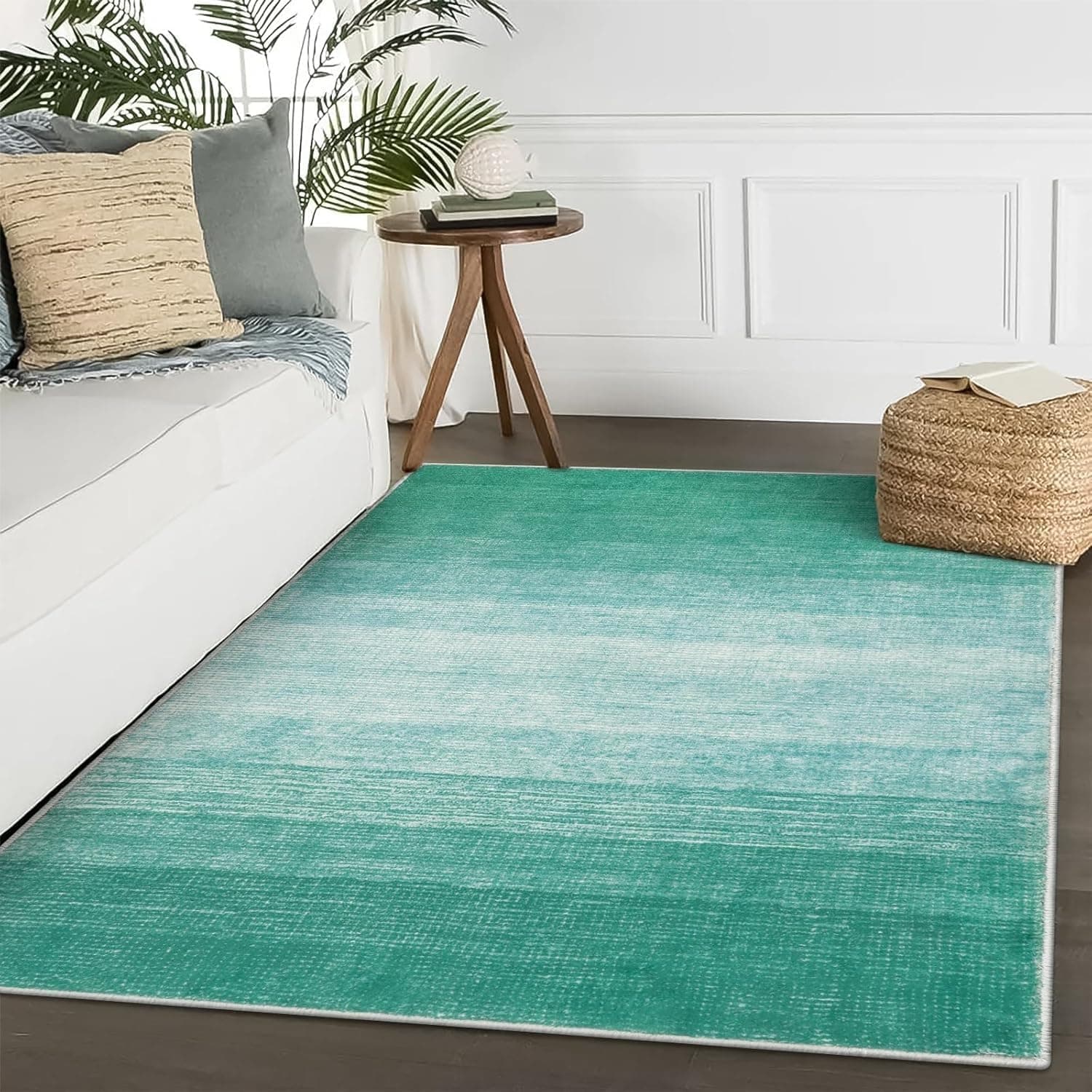 Wonnitar Modern Ombre Teal 4x6 Area Rug