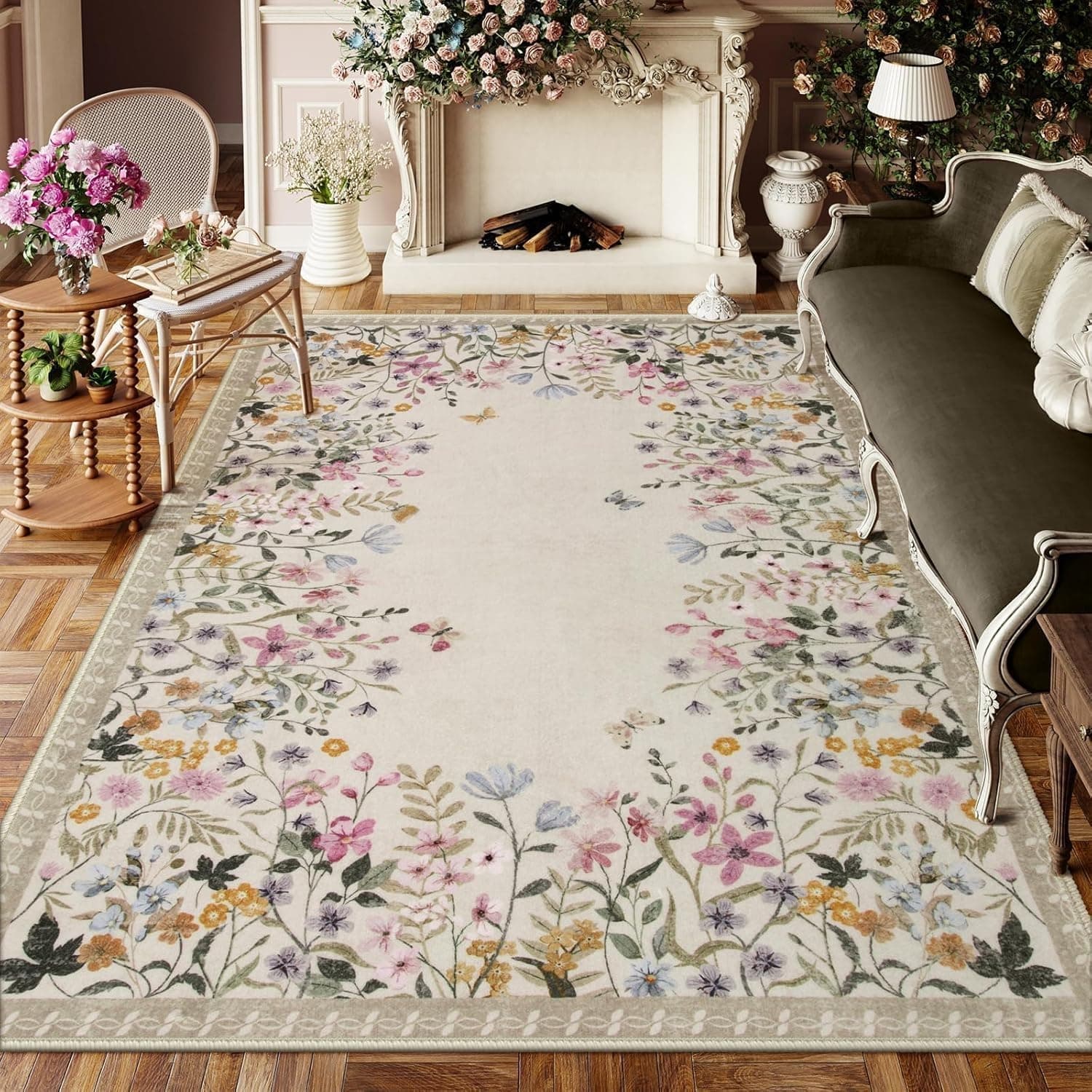 Wonnitar 8x10 Floral Rugs
