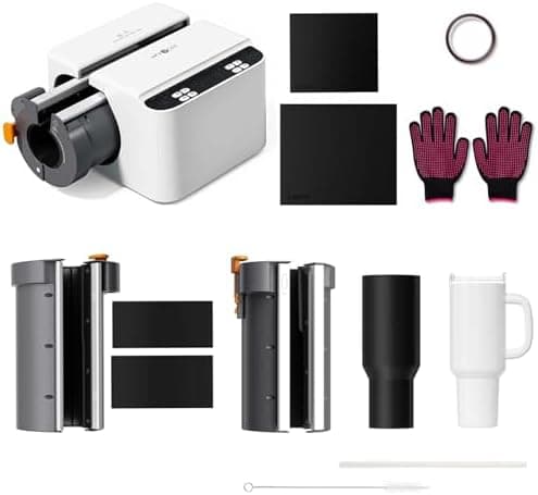 HTVRONT 3 in 1 Tumbler & Mug Heat Press A200 All-in-One Kit - A200 with Two Attachments for Mugs and 40 oz Detachable Handled Tumblers