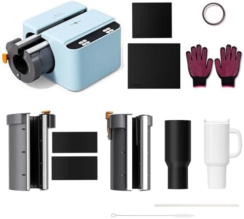 HTVRONT 3 in 1 Tumbler & Mug Heat Press A200 All-in-One Kit - A200 with Two Attachments for Mugs and 40 oz Detachable Handled Tumblers