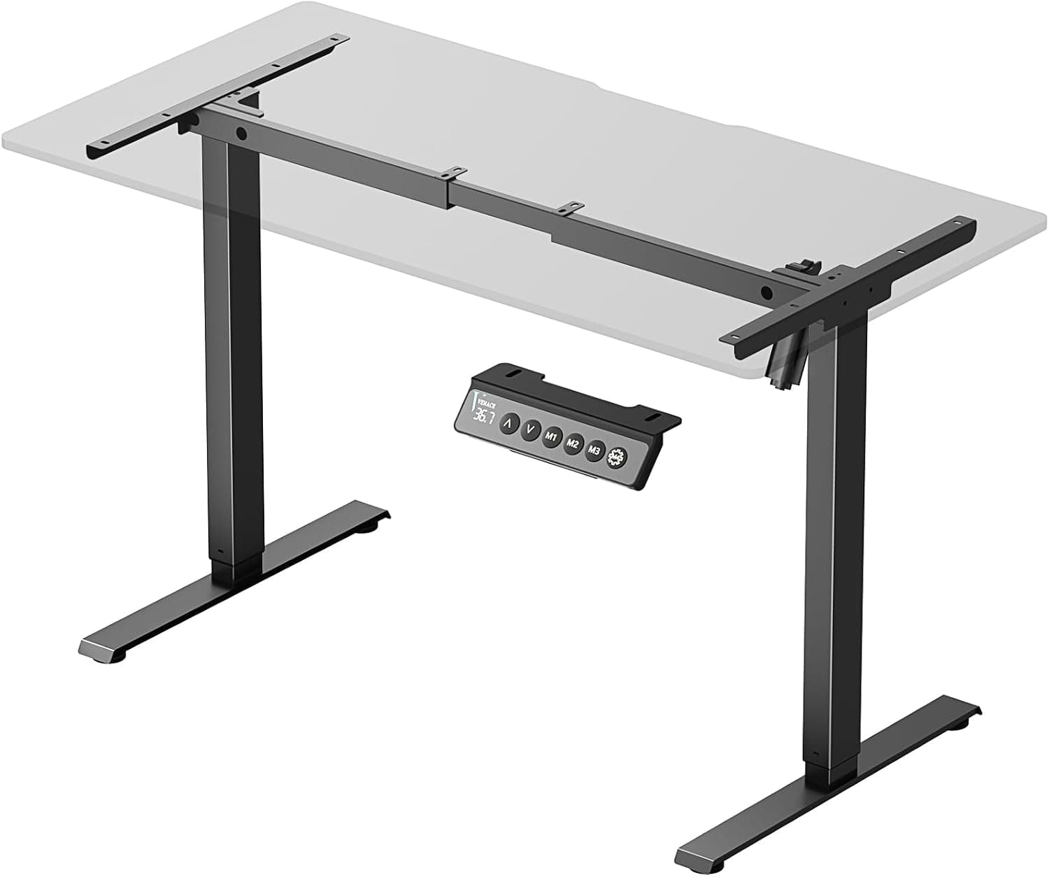 Electric Standing Desk Legs Only, Height Adjustable from 27.3" to 46.2", Standing Desk Frame for 40'' to 63'' Desktop, Sit Stand Desk Base with 4 Memory Presets for Home Office Work (Black)