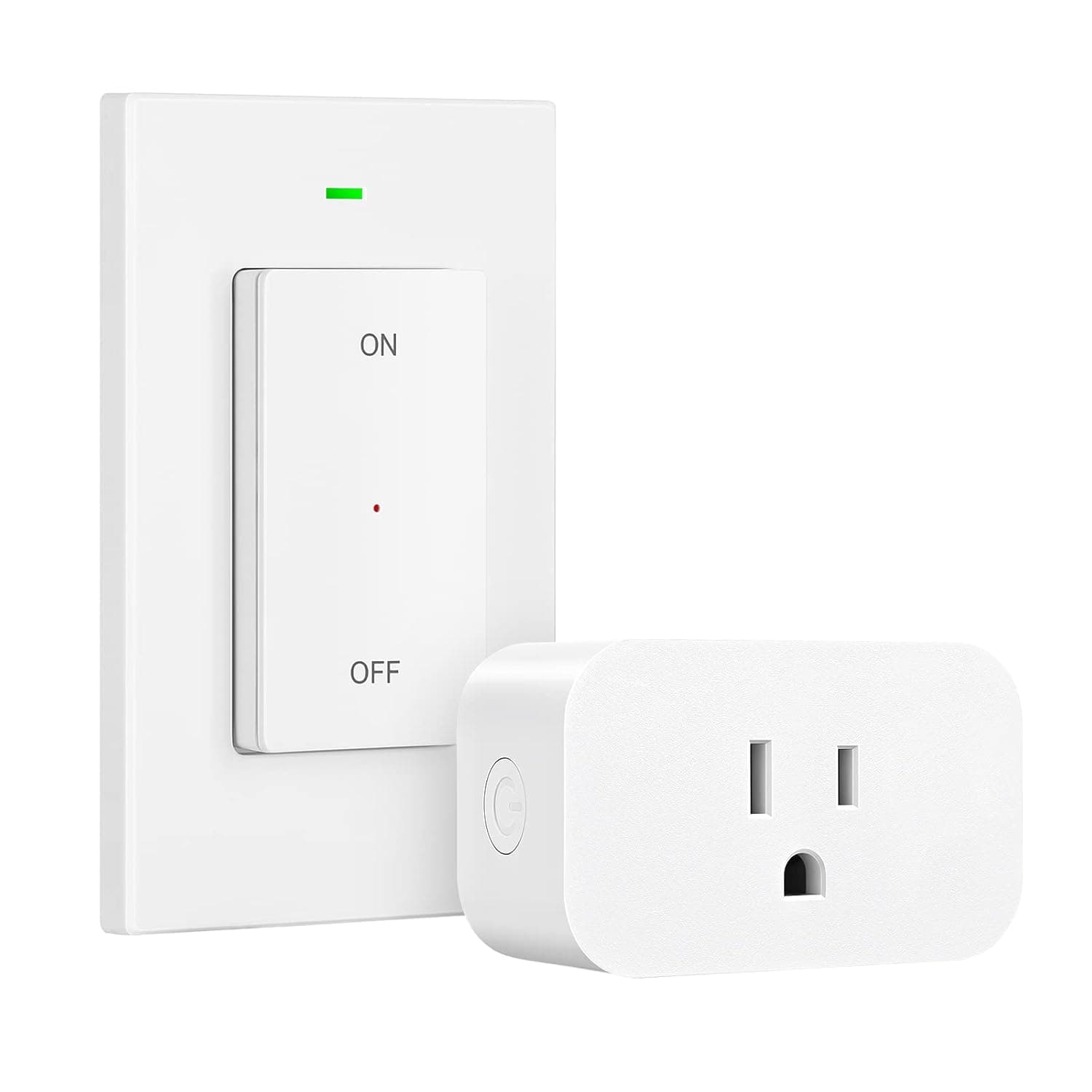 DEWENWILS Remote Control Outlet Wireless Wall Mounted Light Switch, Electrical Plug in On Off Power Switch for Lamp, Fan, Household Appliance, No Wiring, 100 Feet RF Range, Programmable