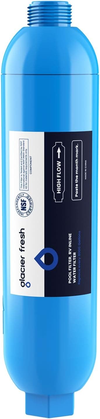 GLACIER FRESH Garden Hose End Pre-Filter for Swimming Pool, Hot Tubs, Spa, Inflatable Pool, Ponds, Greatly Reduces Bad Taste, Odors, Chlorin and Sediment, up to 8,000 Gallons, 1 Pack