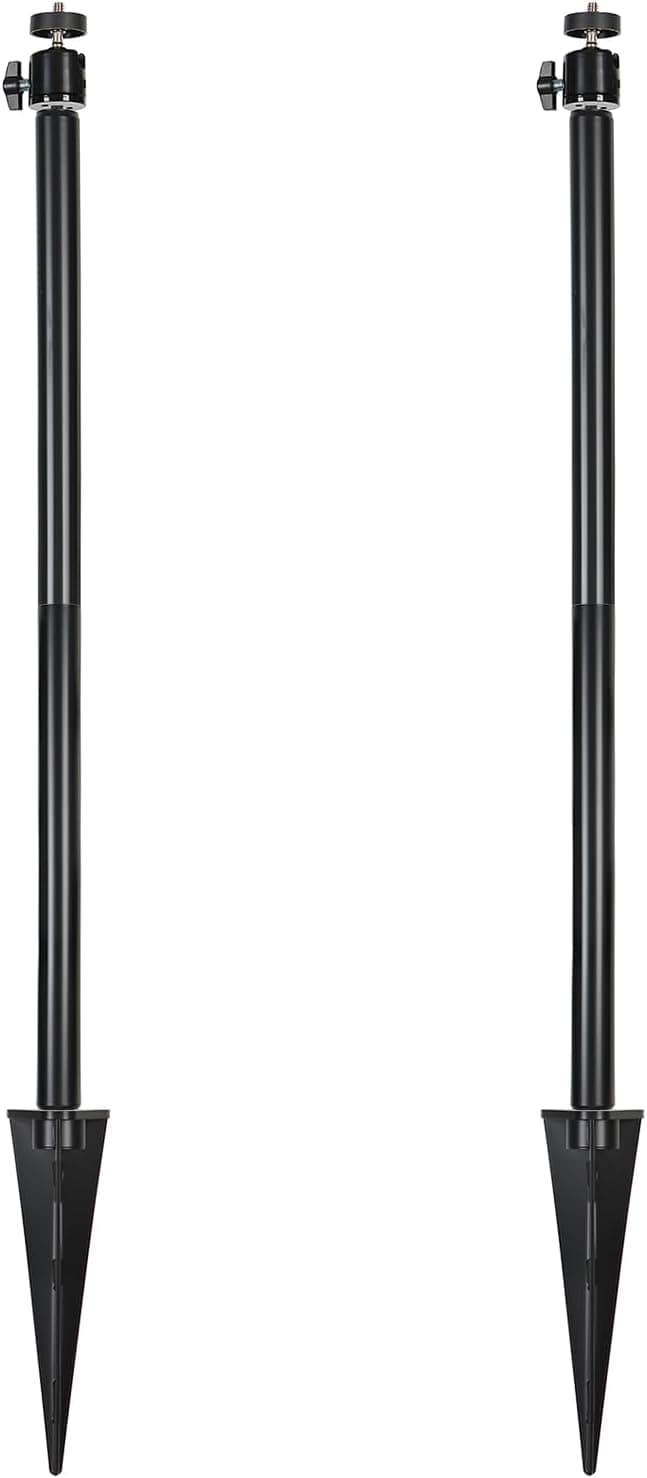 2 Pack Game & Trail Camera Mount, 42 Inch Heavy Duty Trail Camera Stand Mount Ground Holder, 360° Adjustable Trail Camera Stake for Security Cameras Solar Panels Fishing Lignts