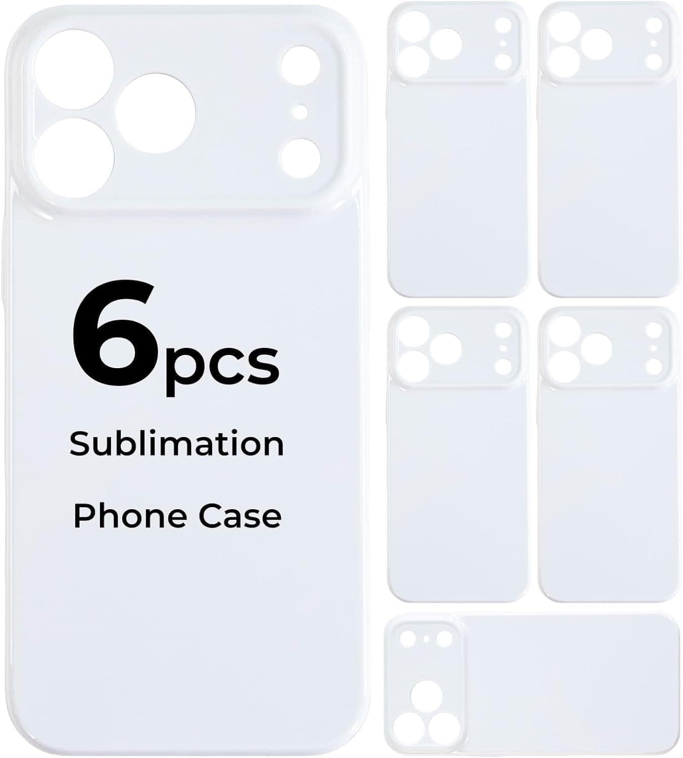 HTVRONT 6Pack 2 in 1 Sublimation Phone Case Blanks Bulk Compatible with iPhone 15, 3D Glossy Sublimation Customize Phone Case - Coated Custom Cell Phone Cover + TPU Basic Cases