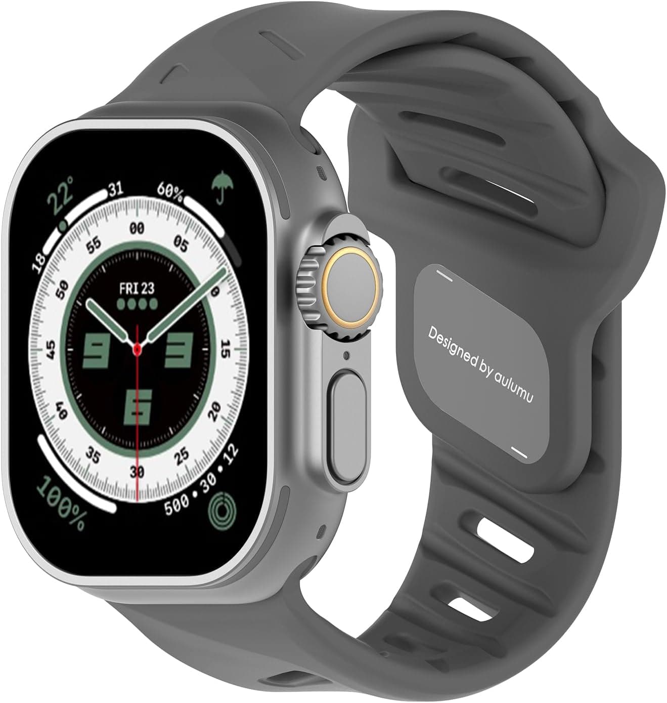 Aulumu A02 Compatible with Apple Watch Ultra/Ultra 2 Band - 49mm for Men, Sport Bands for iWatch 46mm(Series 10),45mm(9/8/7),44mm(SE2/SE/6/5/4),42mm(3/2/1)
