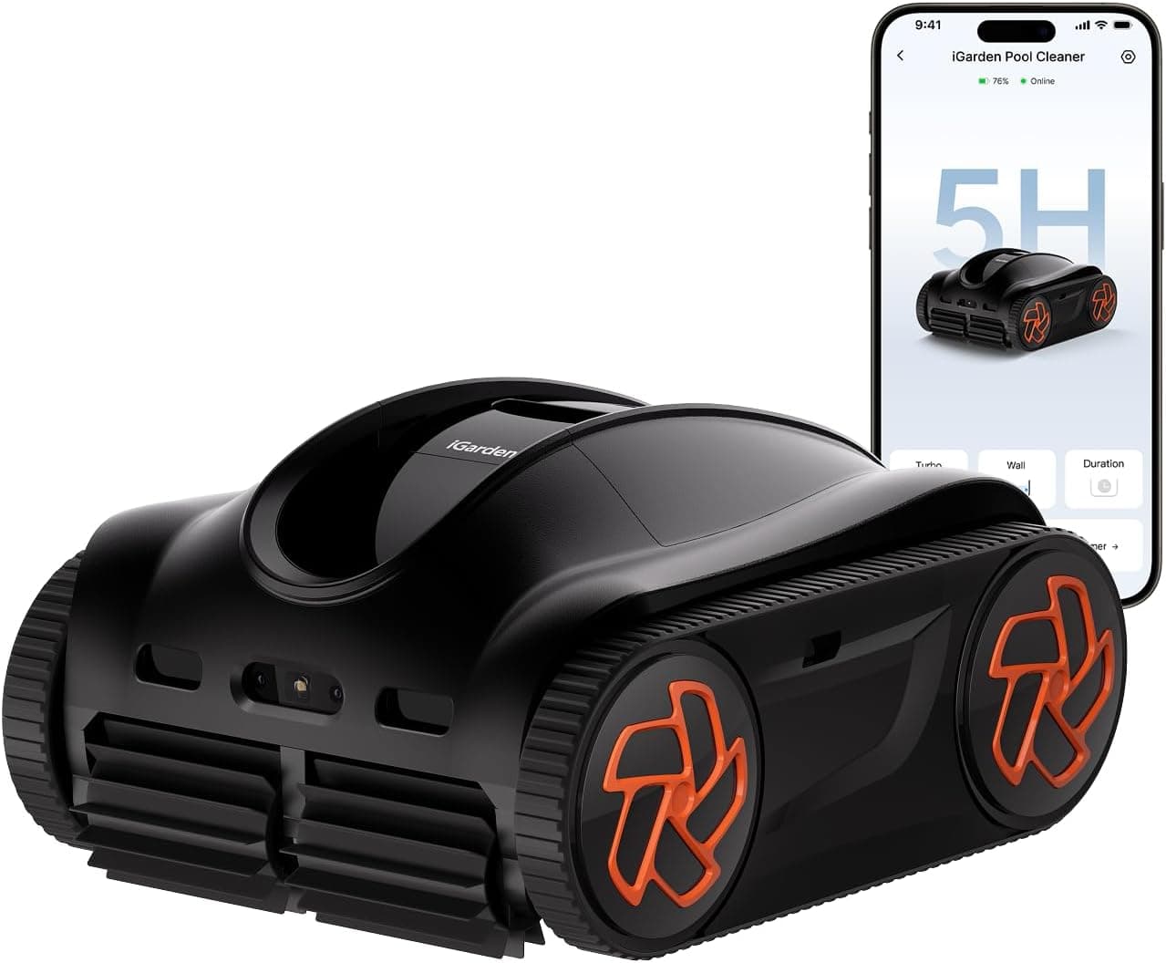 iGarden K-AI Series Robotic Pool Cleaner, 5H Runtime, Dual-Camera AI Vision, 22,000 LPH, Dual Filtration, AI-Target System, Smart Navigation, Cordless Pool Vacuum Robot for Above & In-Ground Pools