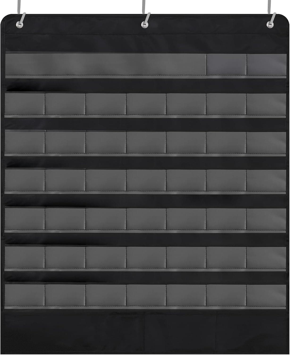 Large Classroom Calendar Pocket Chart, 45 Pockets Calendar Circle Time Board for Classroom, Preschool School for Kids with Clear Pockets and Hooks Wall Decor(Only Chart, Black)