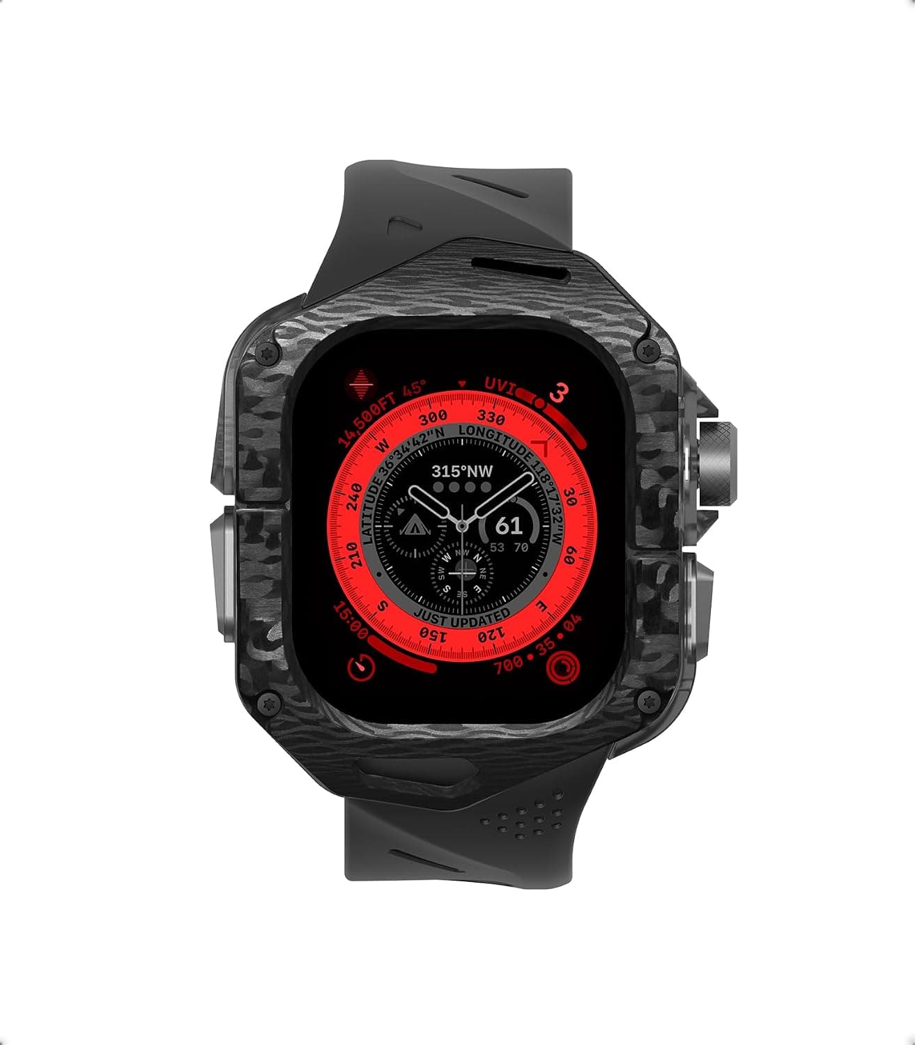 Aulumu A01 Carbon Fibre Case with Apple Watch Ultra Band 49MM | Luxury Lightweight Design | Only for Apple Watch Band Ultra 1/2 49mm | Carbon Fibre Case