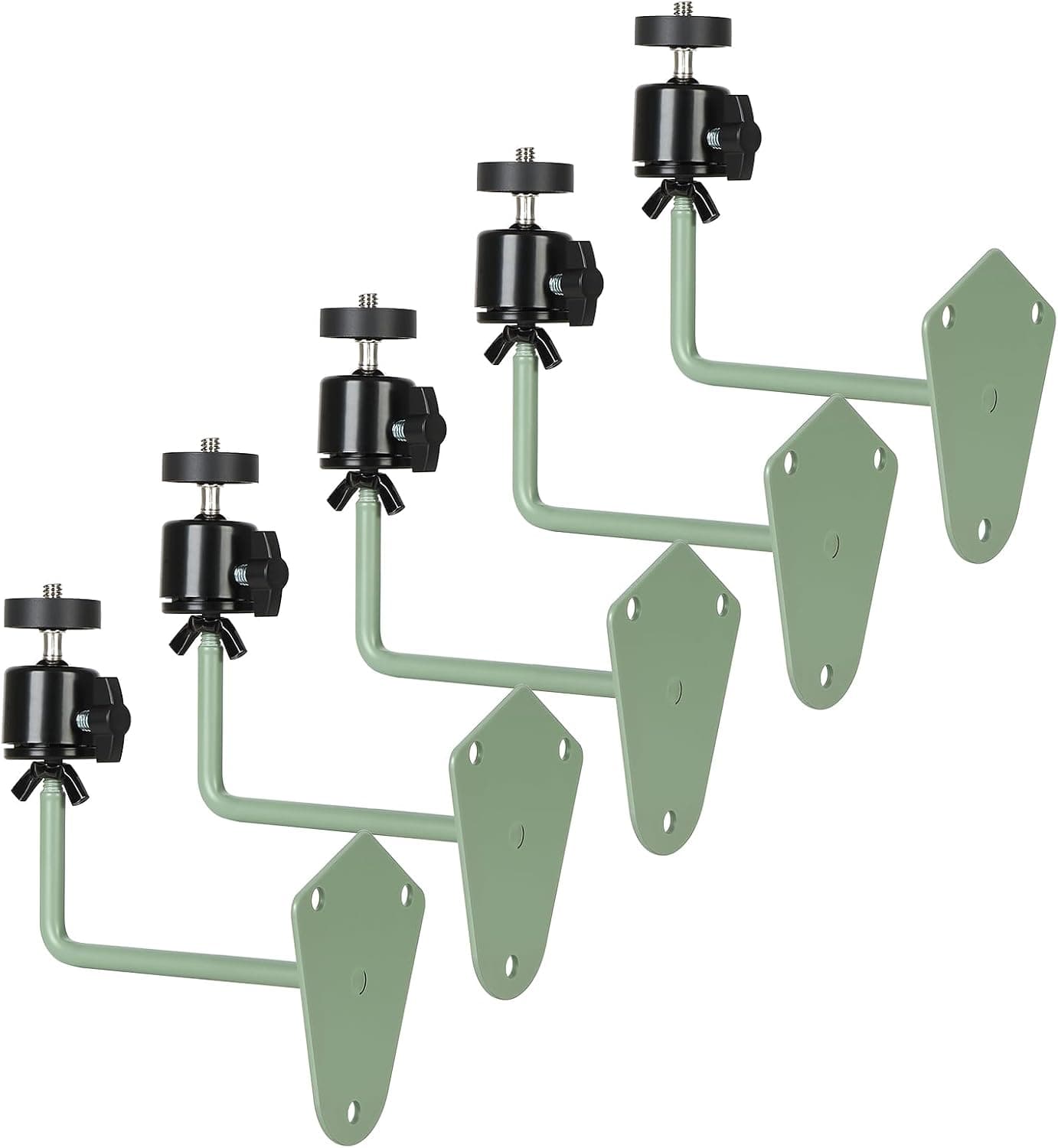 5-Pack Security Camera Wall/Ceiling Mount Bracket - 360° Adjustable Rust-Resistant Universal Kit for Ring Stick Up Cam, eufyCam & Solar Cams, Weatherproof Indoor/Outdoor Use (Green)