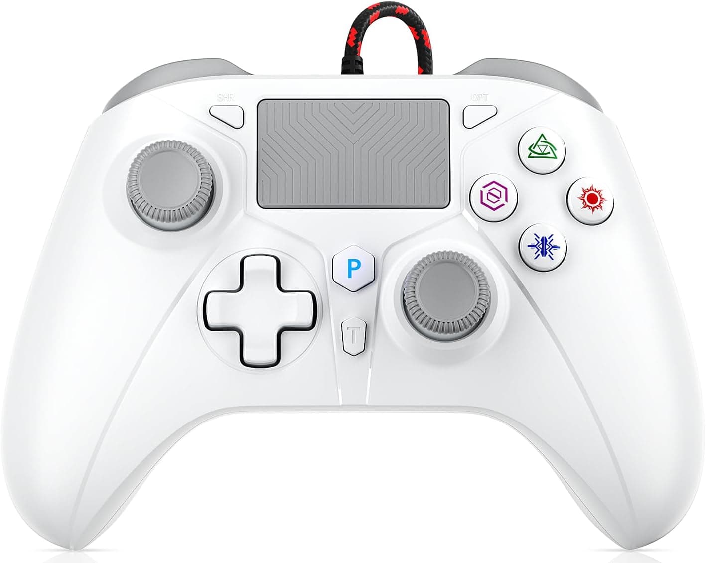 10ft Wired for PS5 Controller, Compatible with PlayStation 5/PS4 and PC, with Hall Effect Joystick Turbo Programmable Back Button Multi-Touch Pad 3.5mm Headphone Jack
