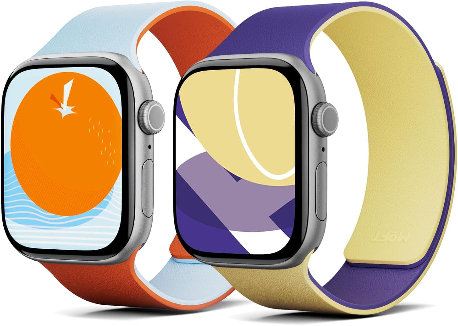 MOFT Snap Duo Watch Bands Compatible with Apple Watch 42mm(S3-1)/44mm/45mm/46mm/49mm Wade Roam GreenxBeyond Blue & Strike YellowxPoise Purple