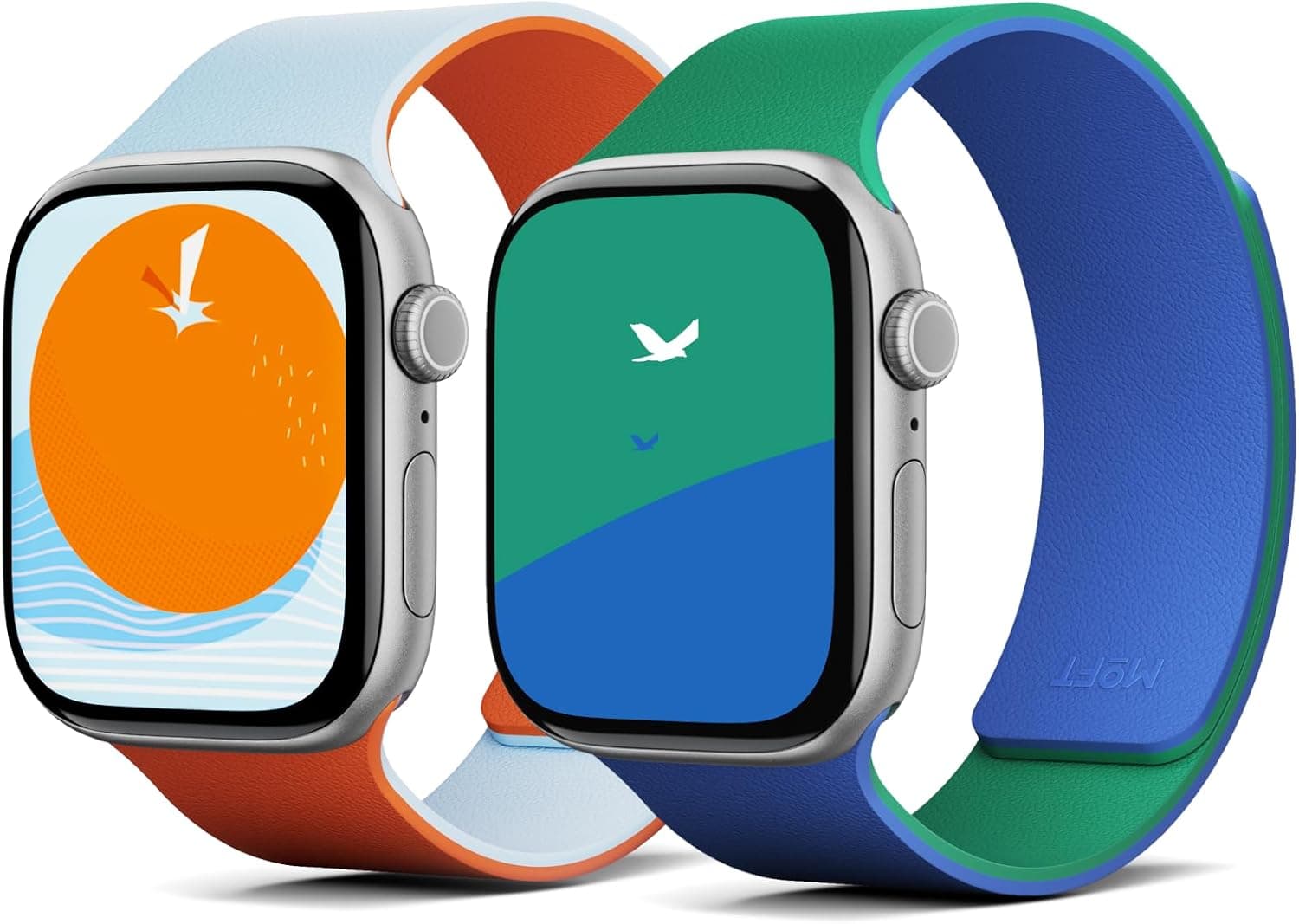 MOFT Snap Duo Watch Bands Compatible with Apple Watch 42mm(S3-1)/44mm/45mm/46mm/49mm Roam GreenxBeyond Blue & Roam Green x Beyond Blue