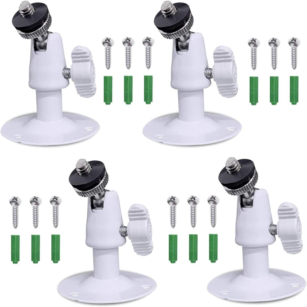 4pcs Mini Camera Wall Mounts Ceiling Holder, Universal Mini Cam Mounting Accessories for in- and Outdoor (White)
