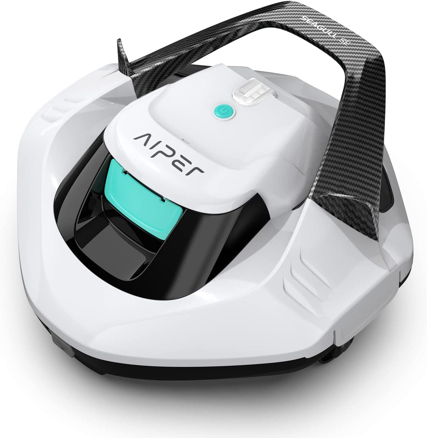 AIPER Seagull SE 2025 Cordless Robotic Pool Vacuum with 1200GPH Strong Suction, Lasts 90 Mins Runtime, LED Indicator,Pool Vacuum for Above-Ground Pool up to 40 Feet, Snow White & Teal