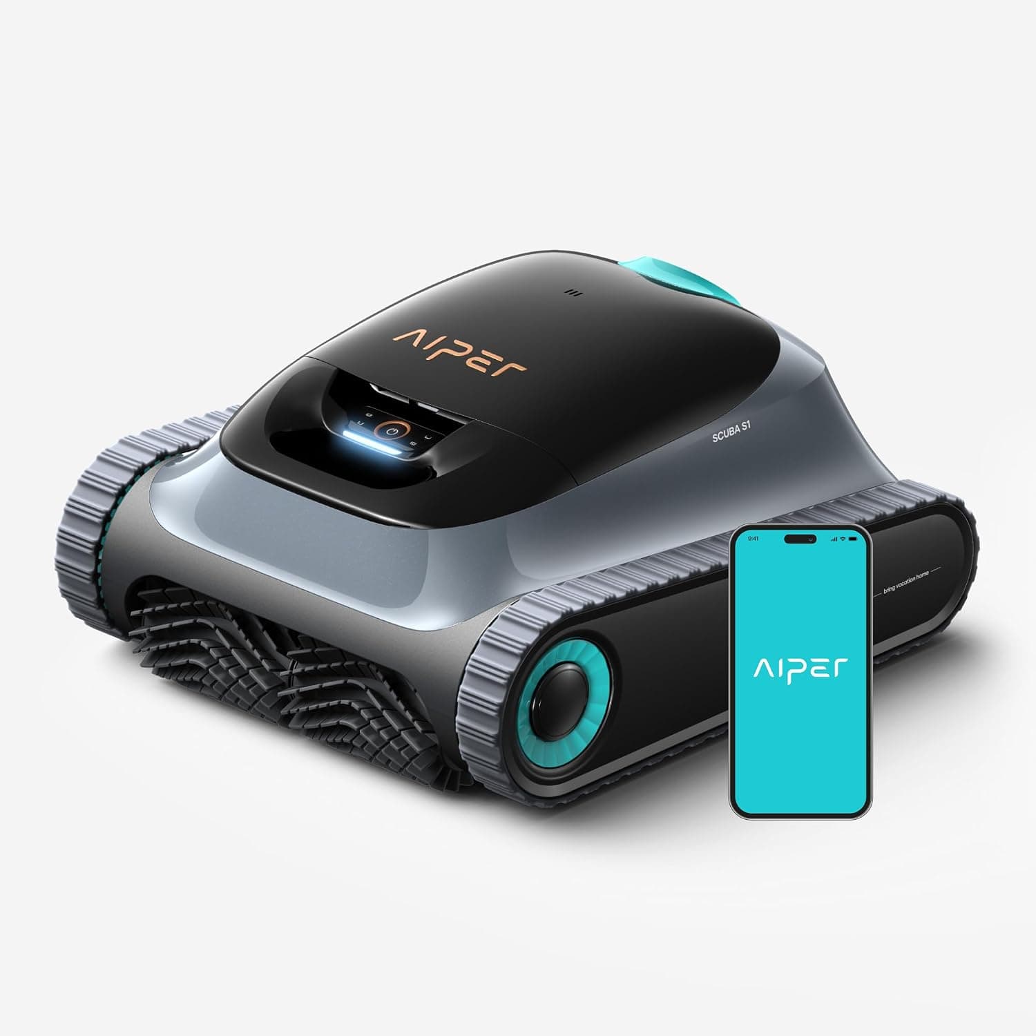 (2026 Upgrade) Aiper Scuba S1 Robotic Pool Cleaner, Weekly Custom Cleaning Plan, 270 Min Runtime, Over-the-Waterline Scrubbing, Smarter Navigation with 11 High-Precision Sensors, App Support-Gray