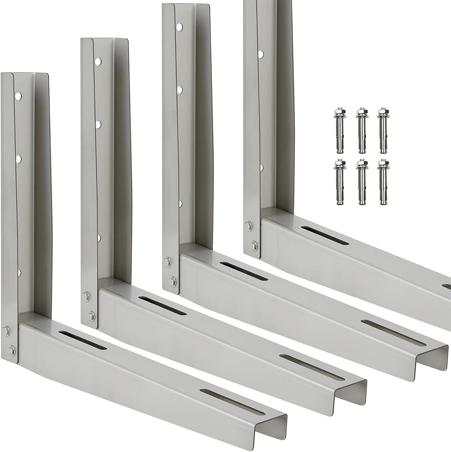 2 Pcs Heavy Duty Mini Split Wall Mounting Bracket Outside,Stainless Steel AC Support Bracket for 9000-36000 BTU Air Conditioners,Minisplit Condenser Wall Mount Holds Up to 500lbs