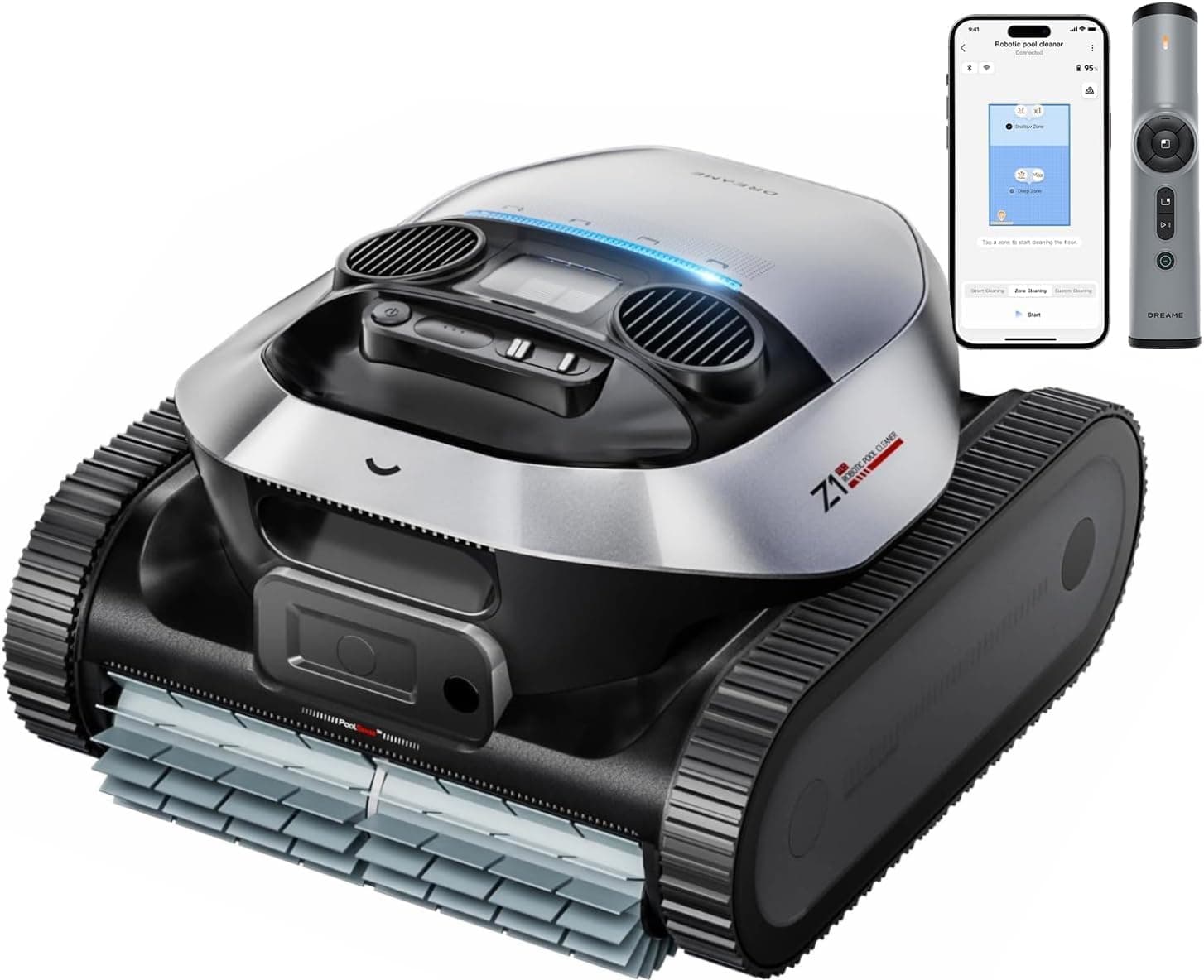 DREAME Robotic Pool Cleaner, 8000 GPH Strong Suction, 180-300 Mins Runtime, Smart Navigation Mapping, Automatic Cleaning for Wall, Waterline, Inground and Above Ground Pools