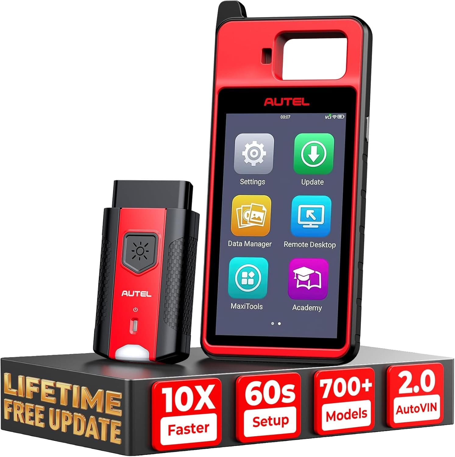 Autel Scanner KM100(E), OBD2 Diagnostic Scan Tool with Lifetime Free Updates, Professional Code Reader with 10X Fast Hardware, Versatile Auto Diagnostics Toolkit for Pros & DIYers