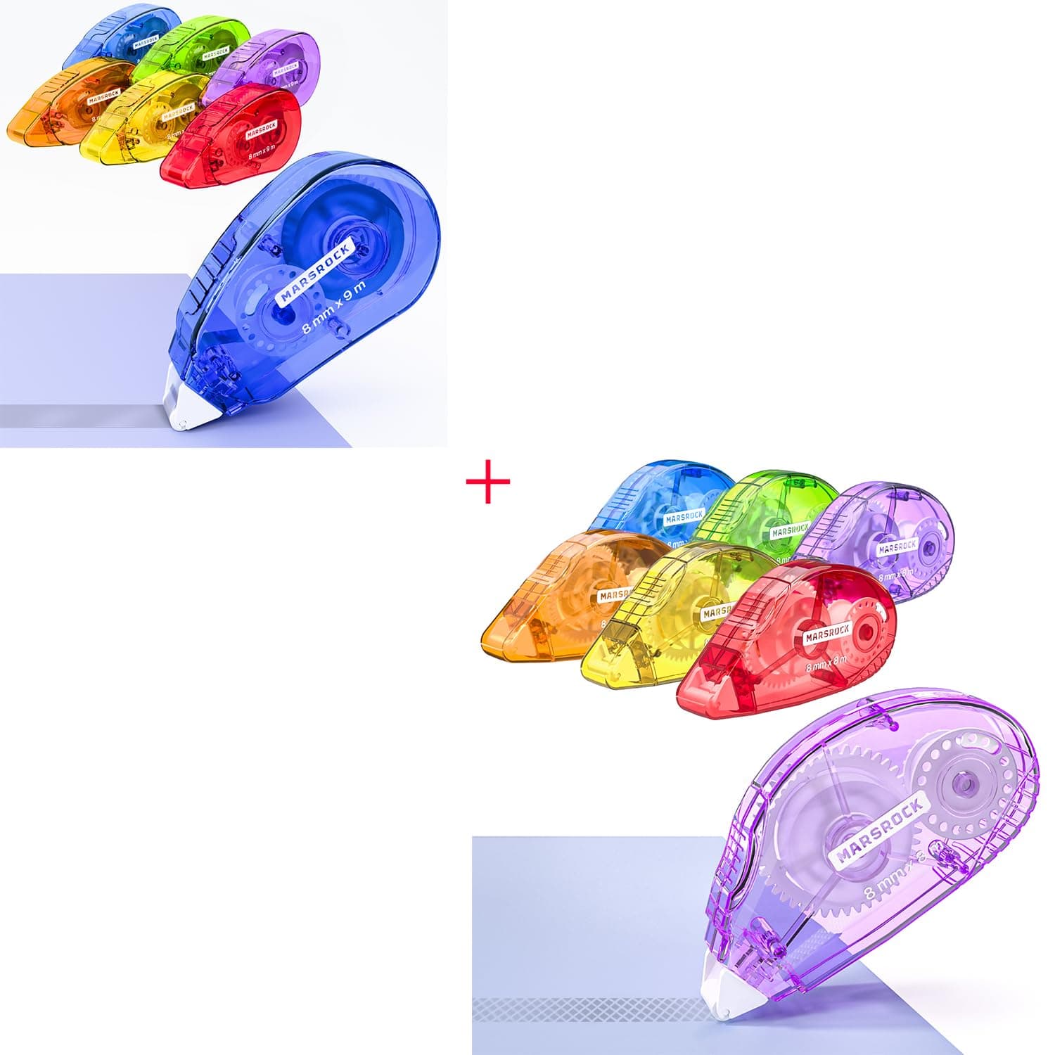 Marsrock Double-Sided Tape Roller 6 Pack + Double-Sided Adhesive Dots Roller – 6 Pack