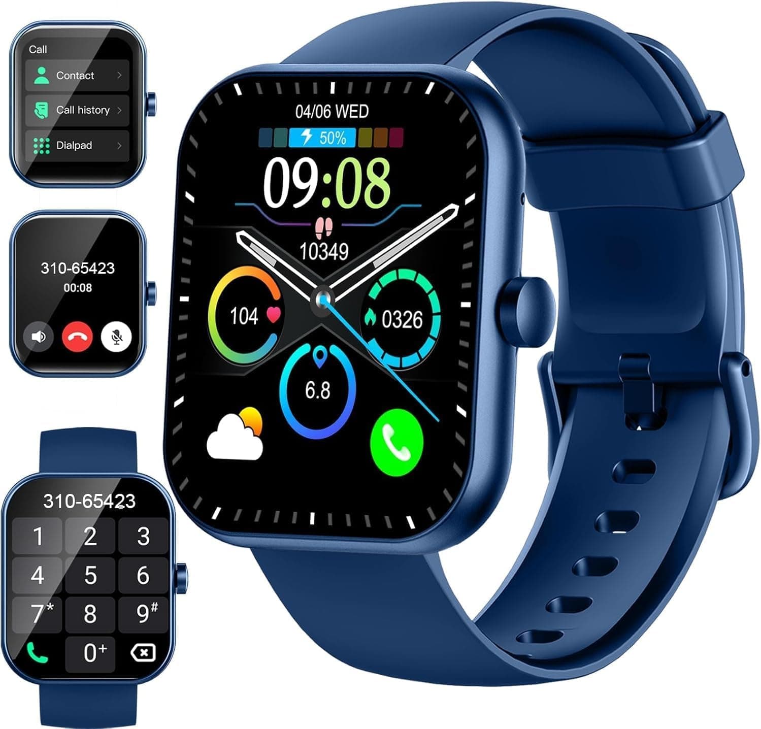 Sm6t Watch (Answer/Make Call), 2026 New Smartwatch for Men/Women, 1.96" Fitness Watch with 112 Sport Mode/Pedometer/Calories/Sleep/Heart Rate Monitor, IP68 Waterproof Fitness Tracker for Android iOS