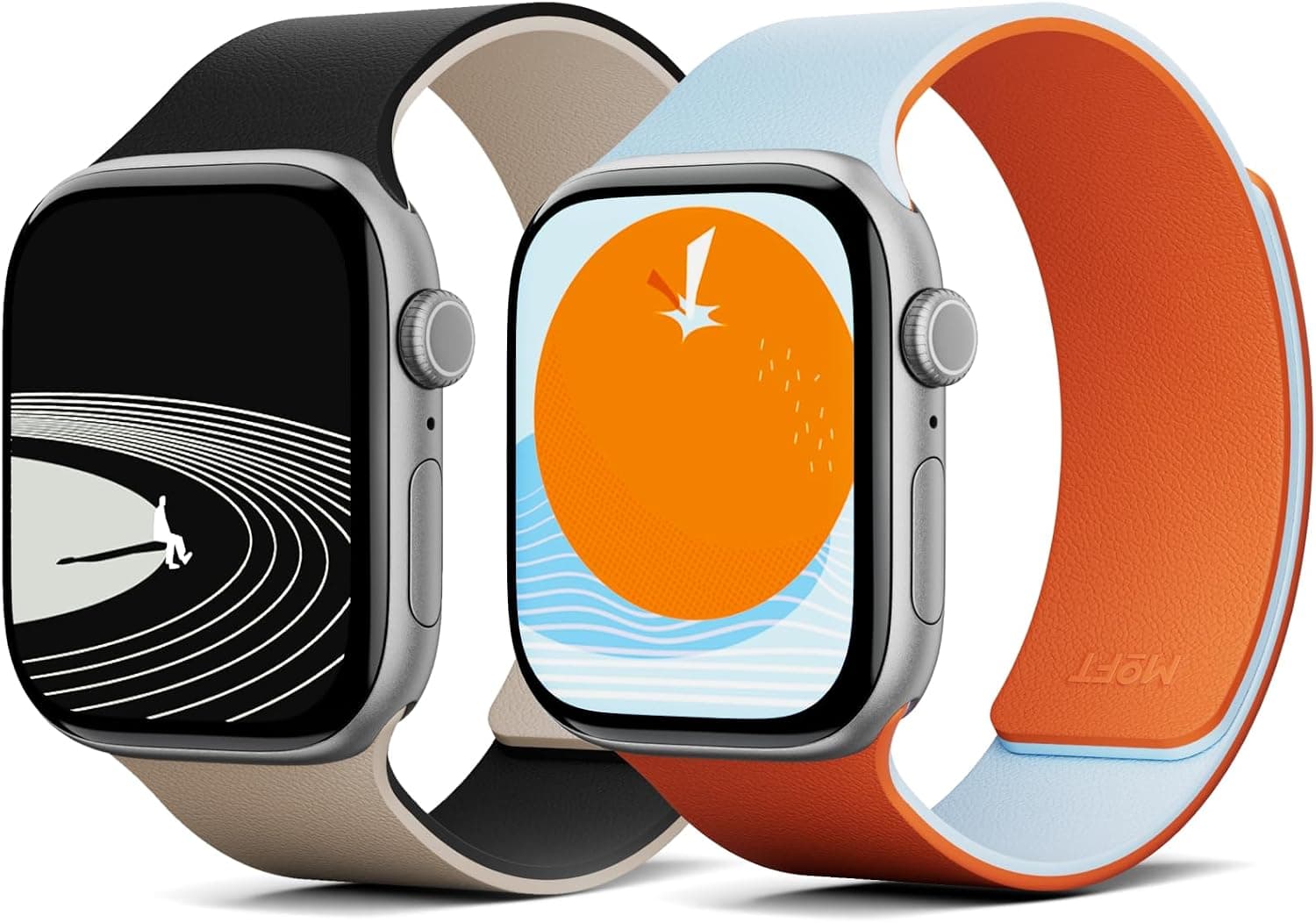 MOFT Snap Duo Watch Bands Compatible with Apple Watch 38mm/40mm/41mm/42mm(S11-10) Wake Vast Black & Roam GreenxBeyond Blue