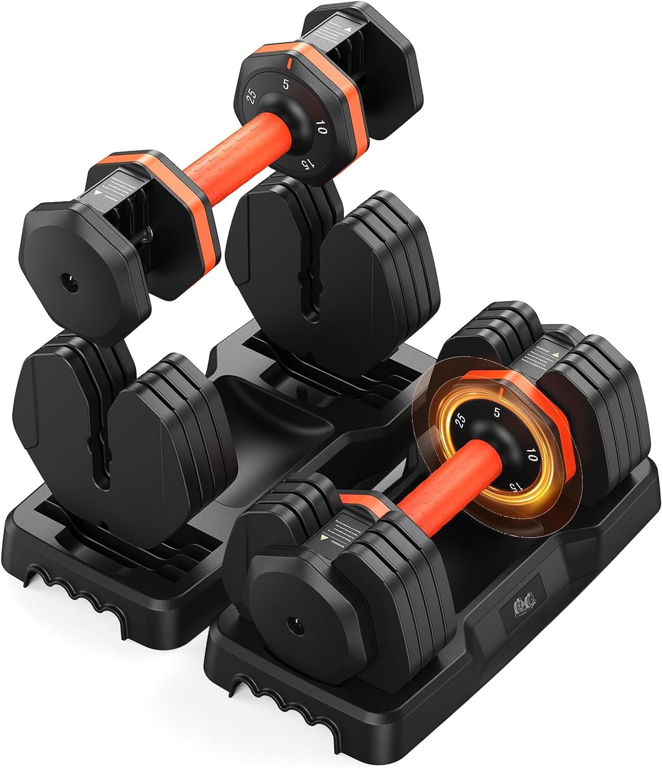 Adjustable Dumbbell Set of 2, 50LB Weights Dumbbell Set for Home Gym Exercise and Fitness, Fast Change Weights with Anti-Slip Handle, Multiweight Options for Full Body Workout
