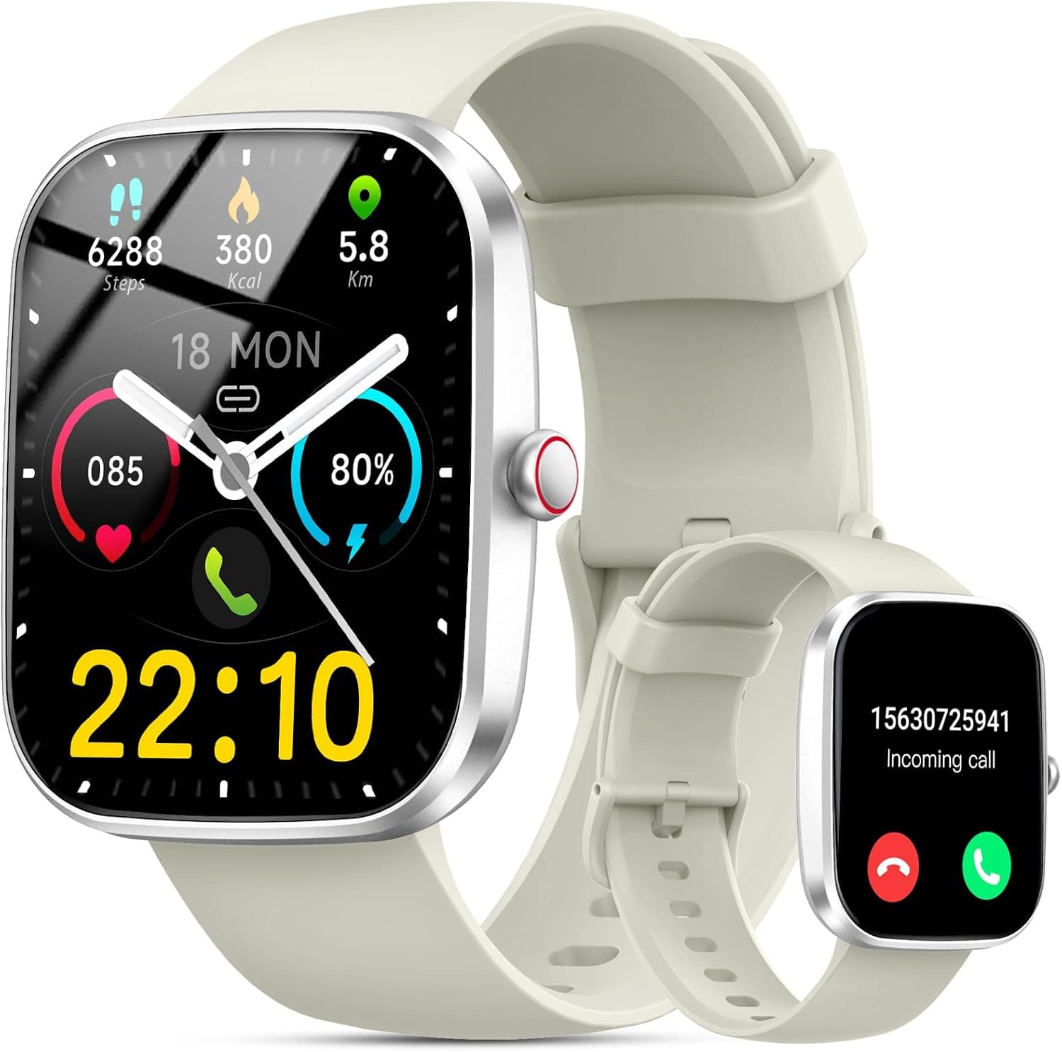 Smart Watch for Men Women,1.93" Smart Watche Answer/Make Calls, Fitness Watch with Heart Rate/Sleep Monitor, 100+ Sport Activity Tracker Step Counter, IP68 Waterproof Fitness Tracker for Android iOS