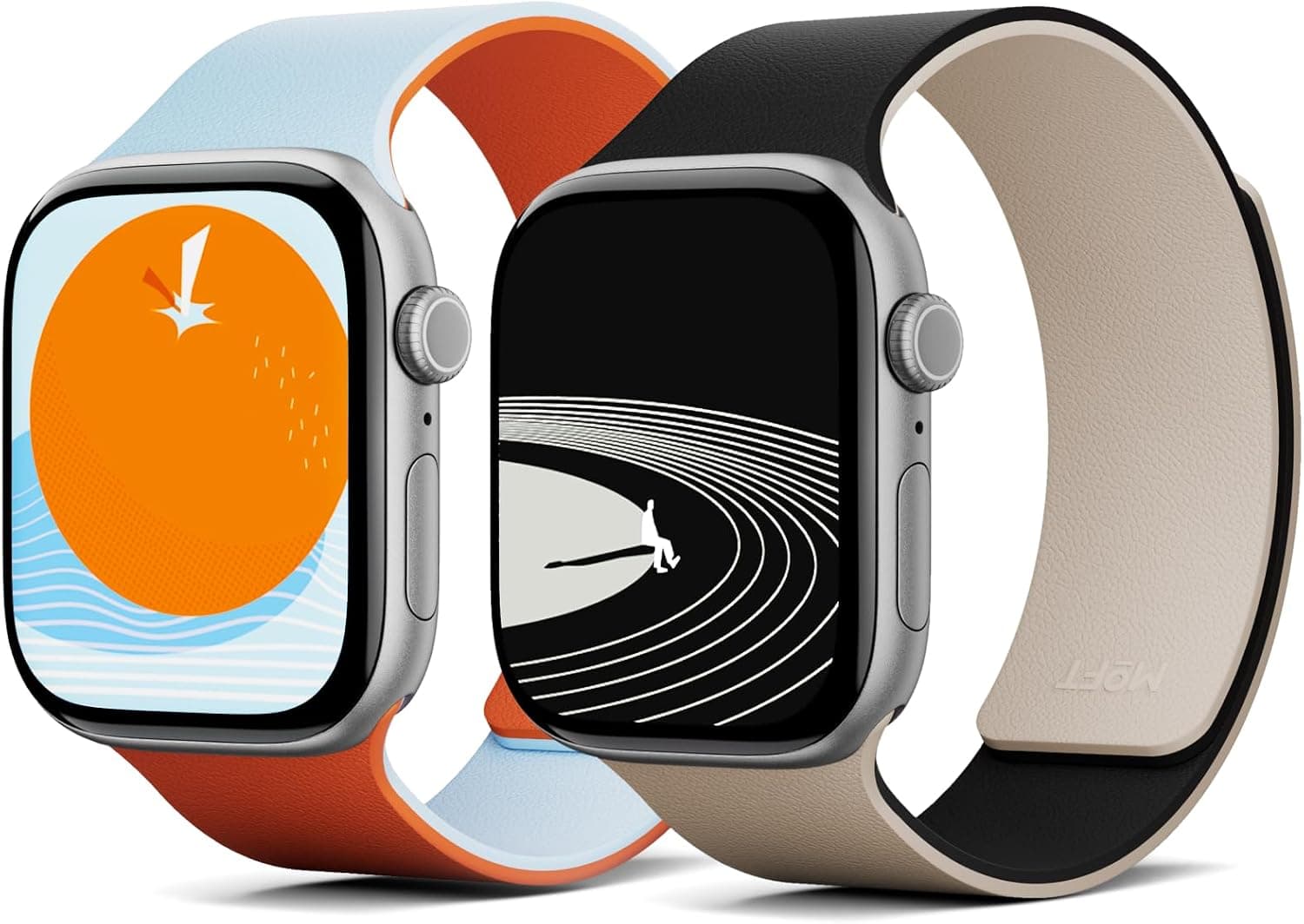 MOFT Snap Duo Watch Bands Compatible with Apple Watch 42mm(S3-1)/44mm/45mm/46mm/49mm Wake Orange x Swell Blue & Wake Vast Black x Stardust