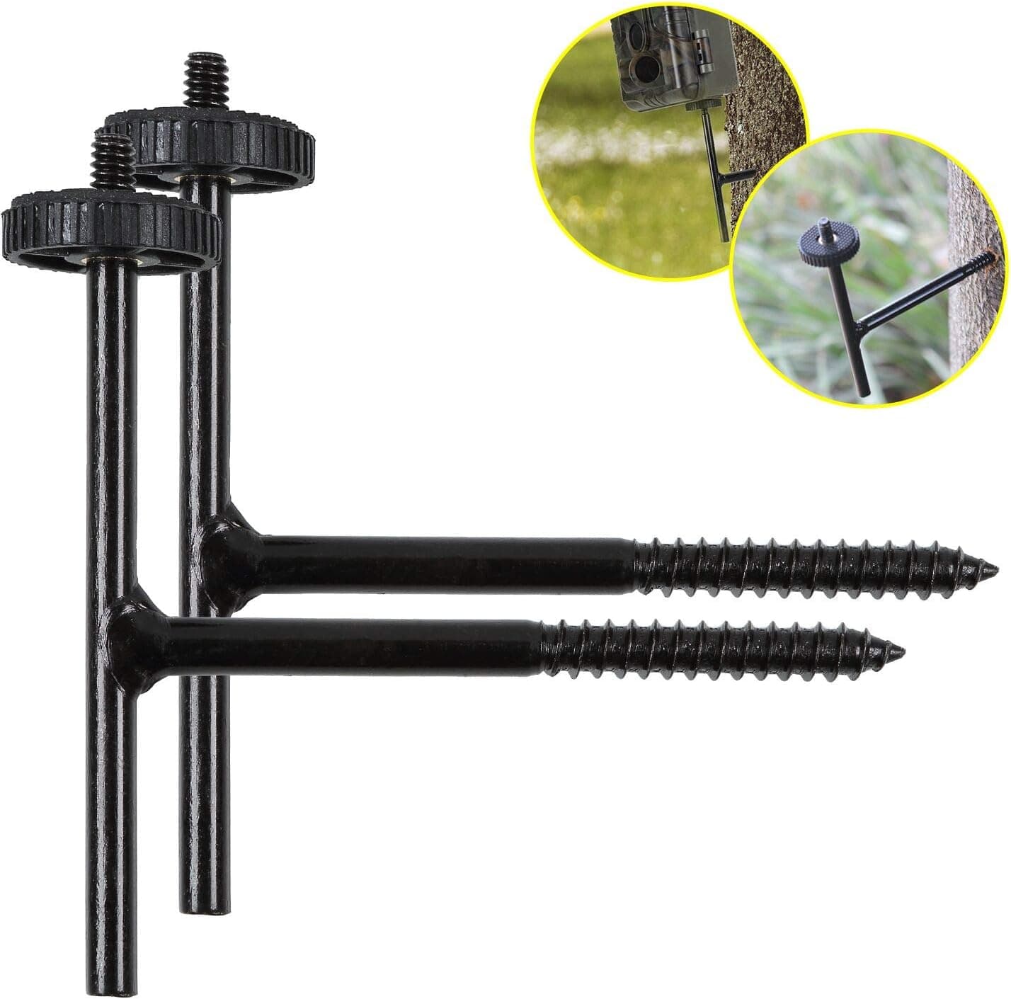 2-Pack Game Trail Camera Mount and Holder, Deer Hunting Camera Stand, Universal Trail Cam Tree Mounting, Quick Mount Game Cam Stand, Adjustable Options, Trail Camera Accessories