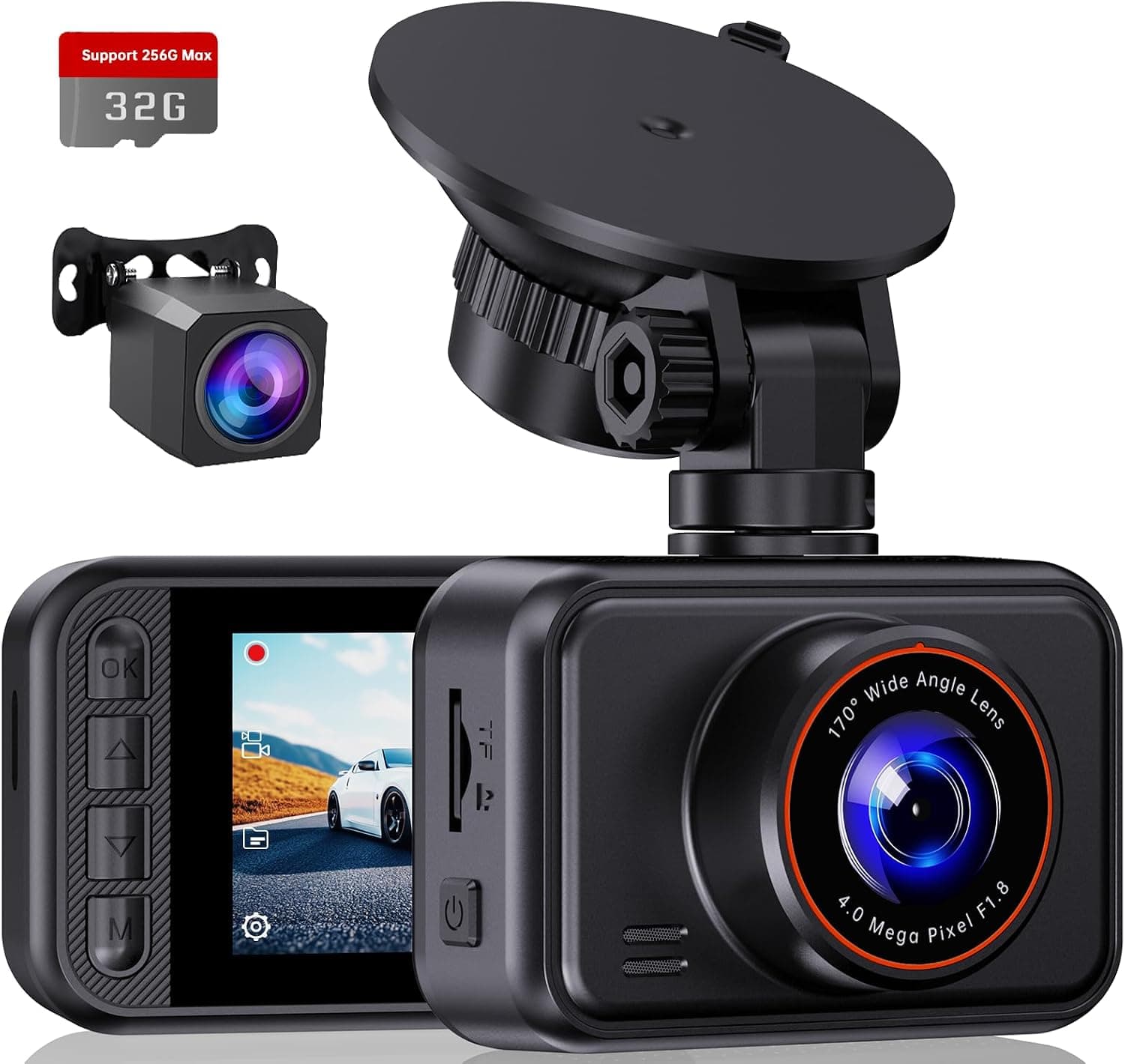 E-YEEGER Dash Cam Front and Rear, 2.5K Dual Dash Camera for Cars