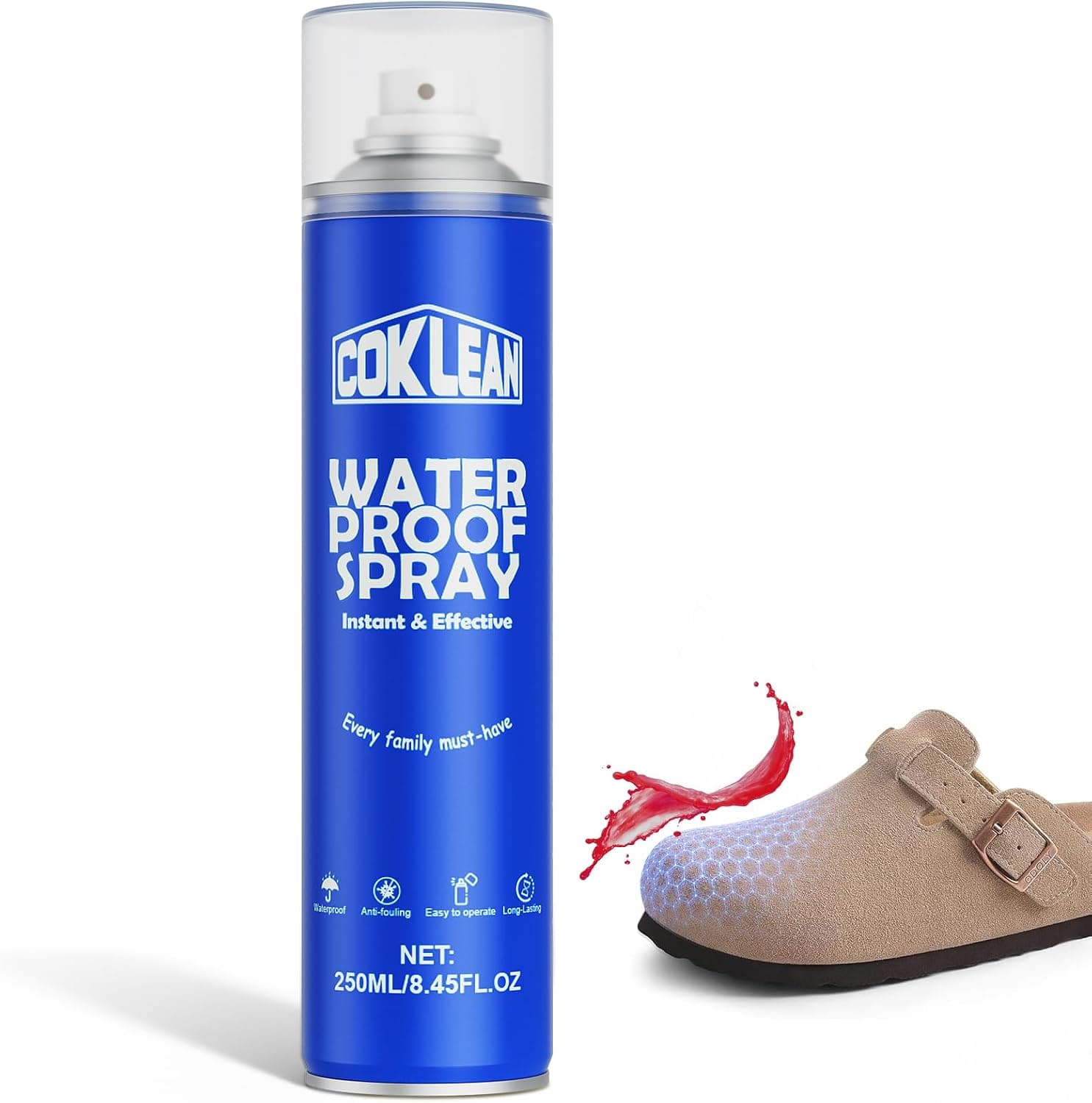 Shoe Protector Spray, Rain & Stain Waterproof Spray Nano Protectant for Sneaker, Nubuck, Canvas, Suede Shoes