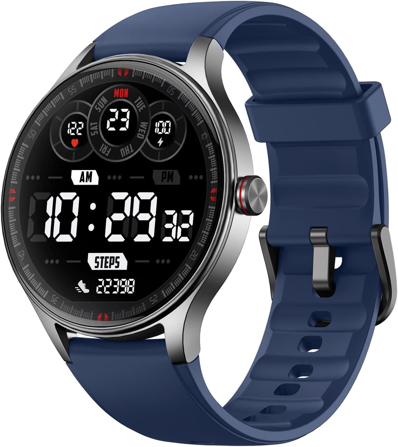 Fitpolo Smart Watch for Men Women Android iPhone, 1.57'' HD Fitness Tracker with Bluetooth Call & Answer, IP68 Waterproof, Heart Rate/SpO2/Sleep Monitor, Built-in AI Voice, 105+ Sports Modes (Blue)
