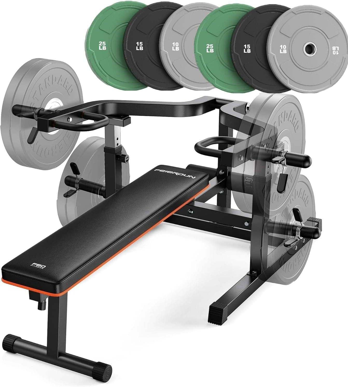 FEIERDUN WB18 3-Grip U-Handles Chest Press Machine, 1250LBS Bench Press Machine with Independent Converging Arms, 11+3 Adjustable Positions