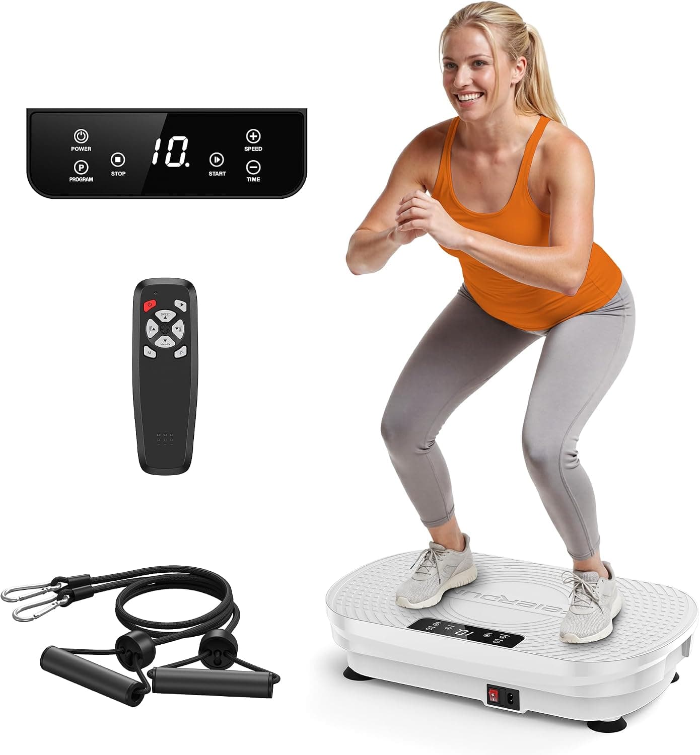FEIERDUN Vibration Plate Exercise Machine, Vibration Plate for Lymphatic Drainage, Power Plate Vibration Platform for Weight Loss, Toning & Wellness