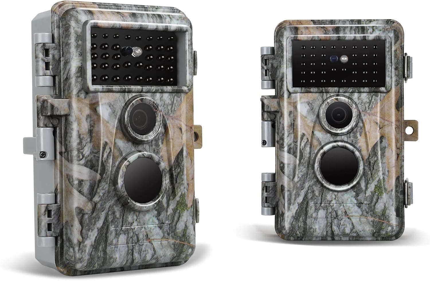 2-Pack Game & Trail Camera, 64MP 1296P H.264 MP4 Video Cam with 940nm No Glow Night Vision Motion Activated IP66 Waterproof for Outdoor Wildlife Monitoring, Yard Security, Animal Observation
