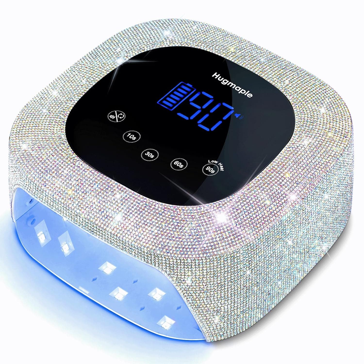 HUGMAPLE UV Light for Nails, 72W Cordless Rechargeable UV Nail Lamp, Fast Nails Dryer Curing Lamp Salon & Home, Gel Polish UV Light with 4 Timer Setting, Mirror Base & Touch Control (AB Diamond)