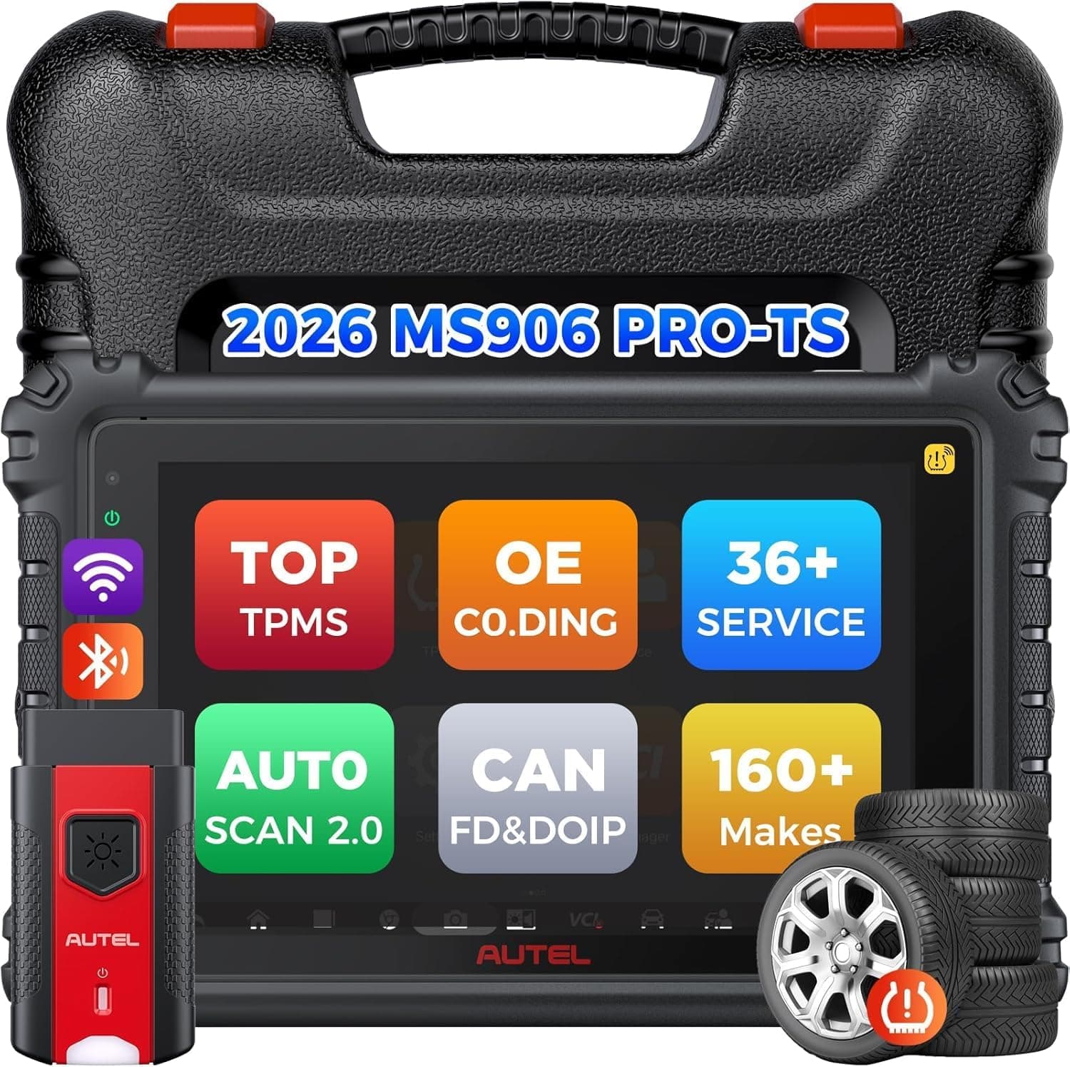 Autel MaxiSYS MS906 PRO-TS Scanner: 2026 MS906Pro-TS Up of MP900TS MS906 PRO MP900BT MS906MAX, Full TPMS & OE Coding, Bidirectional Scan Tool, 3000+ Test, 36+ Service, CAN FD&DoIP, Auto Scan 2.0
