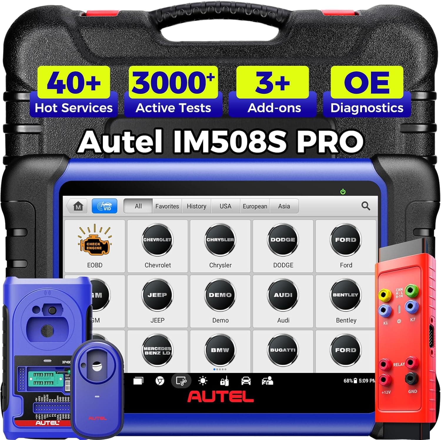 Autel IM508S PRO OBD2 Diagnostic Scanner, 2026 Full Bundle as 608 pro 2, Upgrade of IM508S IM508, 40+ Service, 3000+ Active Tests, All System Diagnostic, FCA, OS 11.0