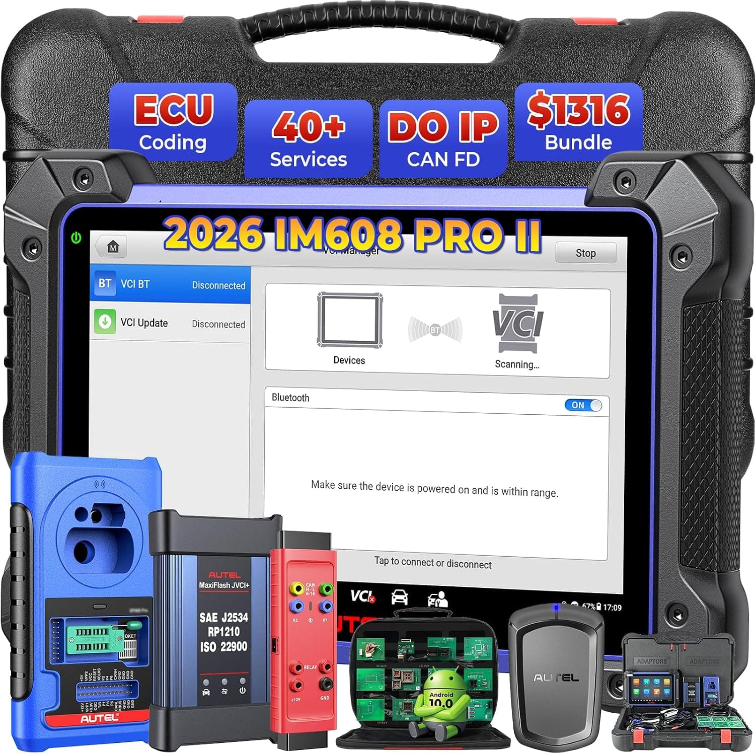 Autel Scanner MaxiIM IM608 PRO 2, 2026 IM608 PRO II Same As IM608 II Automotive Diagnostic Tool with $1316 Bundle, Advanced as Elite II Pro 40 Reset Services 3000+ Tests Bidirectional Tool, OS10