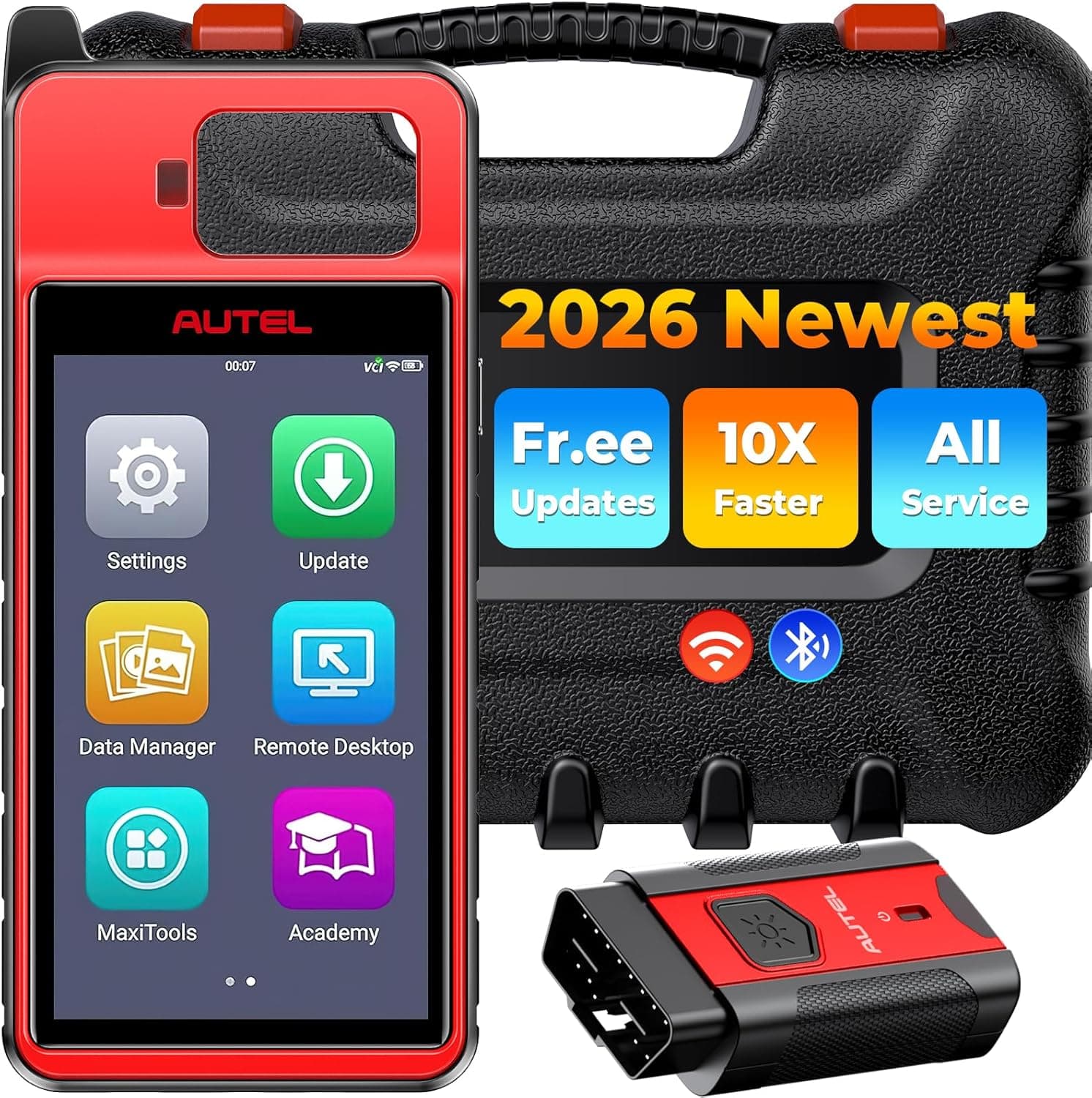 Autel Code Reader Diagnostic Tool, 2026 OBDII Scan Tool with Lifetime Free Updates, Wireless BT Scan Tool, 2GB & 64GB Android 9.0, for Home Mechanics & DIYers
