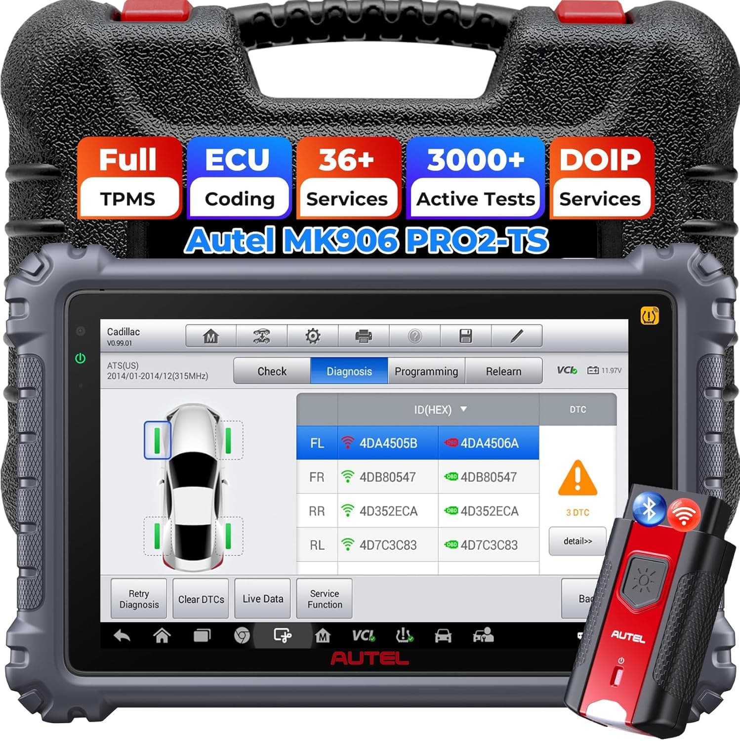 Autel MaxiCOM MK906 PRO2-TS Scanner: 2026 Multilingual of MS906 PRO2-TS, 2.0 Up of MS906 PRO TS MK906PRO-TS MP900TS MS906PRO MS906MAX, TPMS 2.0 & ECU Coding, 3K+ Bidirectional 40+ Reset, DoIP CAN FD
