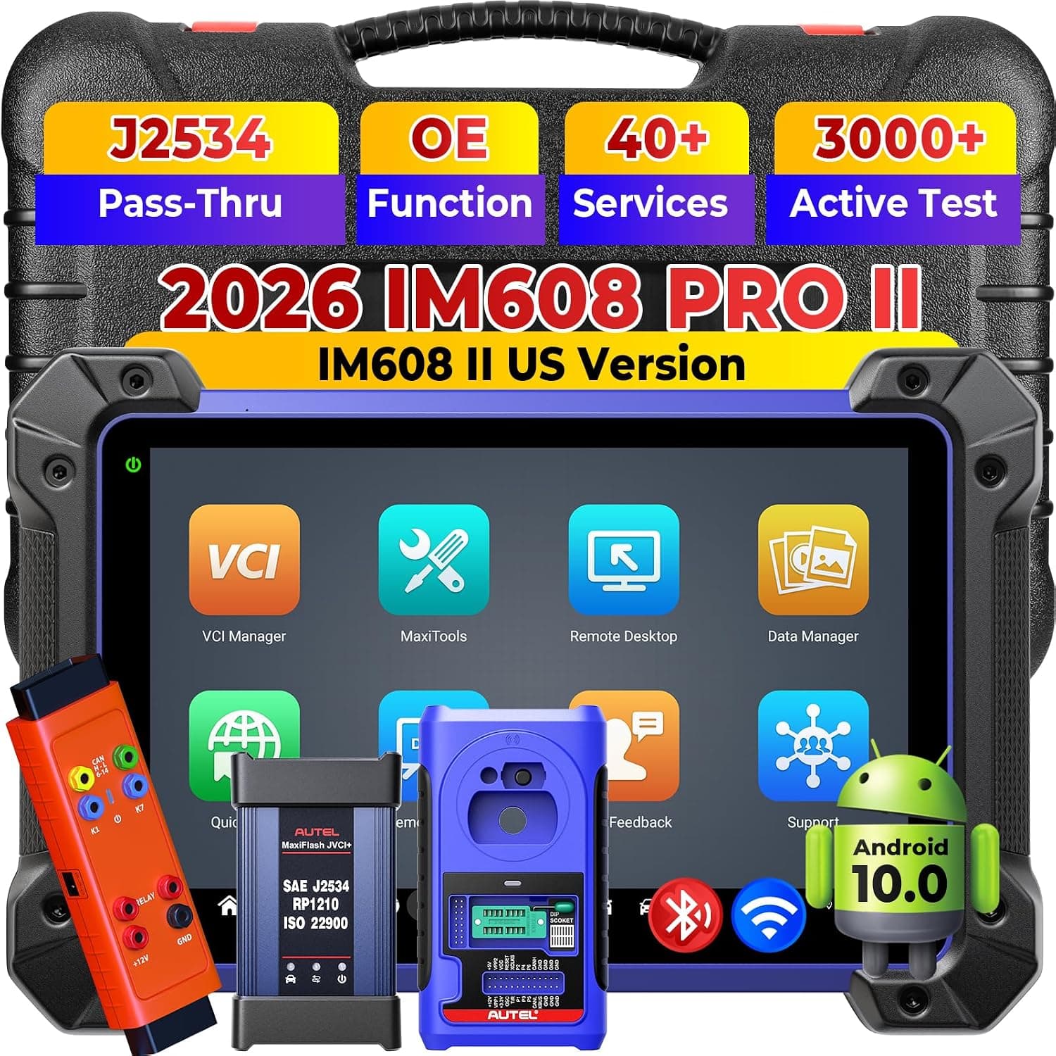 Autel MaxiI-M IM608 PRO 2 Scanner, 2026 Same as M608 II /IM608S PRO II /IM608S II, Advanced as Elite II Pro, 40+ Service, 3000+ Active Test, OE Full Diagnostic, CAN FD& DOIP Up of IM608 PRO/IM508S