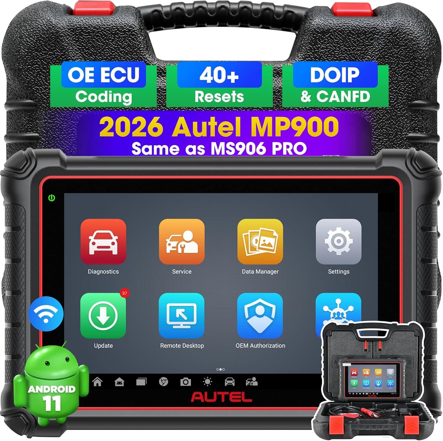 Autel MaxiPRO MP900 Scanner, 2026 MP900 Same as MP900BT MS906 PRO MS906MAX, Up of MS906 MP808BT PRO MP808S MK900 MX900, Bidirectional Scan Tool, 3K+ Test, 40+ Resets, CAN FD & DOIP, 11.0 OS
