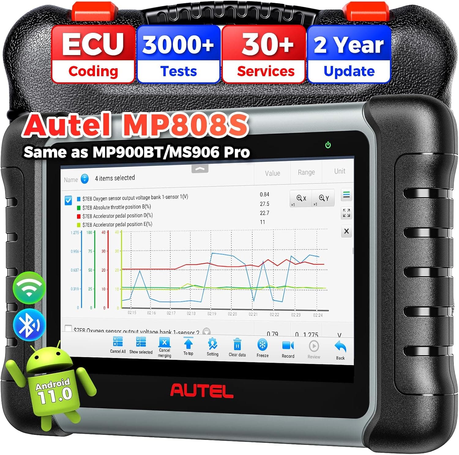 Autel MaxiPRO MP808S Scanner, 2026 MP808S Scan Tool with 2-Year Update, OE ECU Function as MP900-BT MP900 MaxiSys MS906 PRO MS906MAX, 31+ Resets, 3K+ Tests, Up of MP808BT PRO MX900 MK900BT MK900