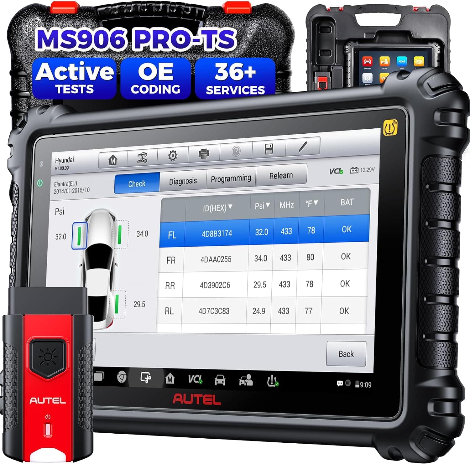 Autel MaxiSYS MS906 PRO-TS Scanner, 2026 MS906 Pro TS Up of MS906 MAX MS906Pro MP900TS MS906TS MP900BT, OE TPMS & Code, Bidirectional Scan Tool, 3000+ Test, 36+ Service, DOIP&CAN FD, FCA