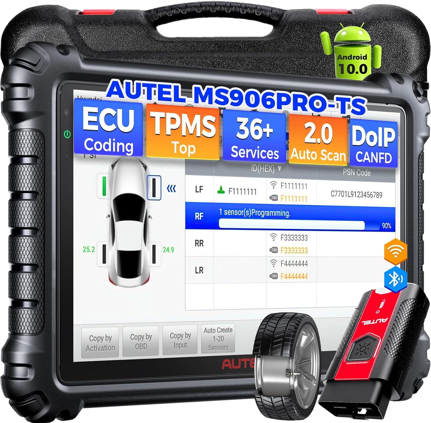 Autel MaxiSys MS906 Pro-TS Scanner, 2026 Same as MS906 PRO2-TS Up of MP900TS MS-906MAX MS906PRO, Top TPMS Scan Tool W/OE C0d-ing, 3000+ Active Test, 36+ Service, CAN FD&DoIP Auto Scan 2.0